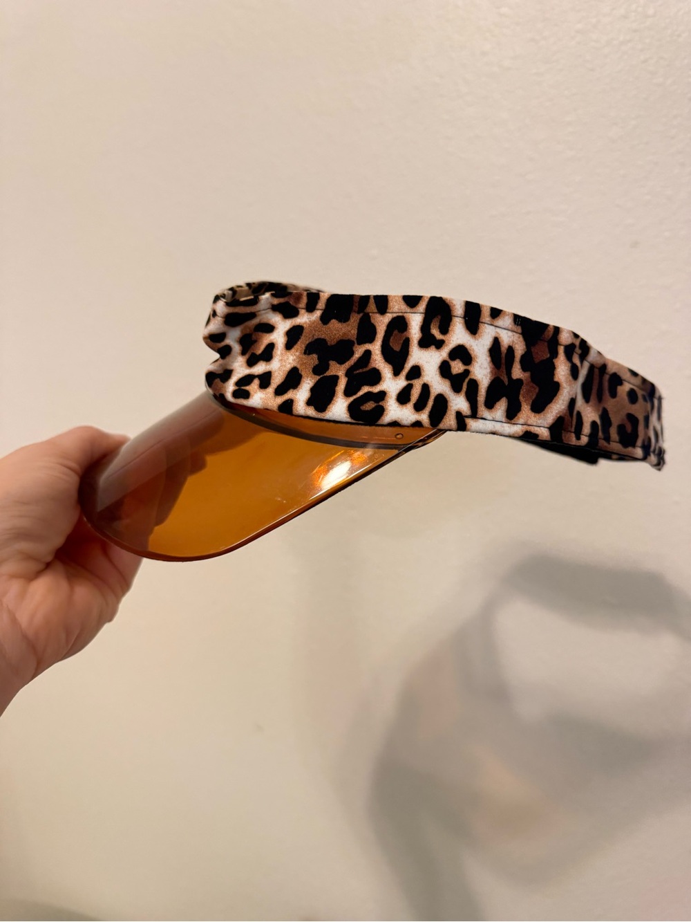 Leopard Print Visor with Amber Shield - Picture 4 of 4